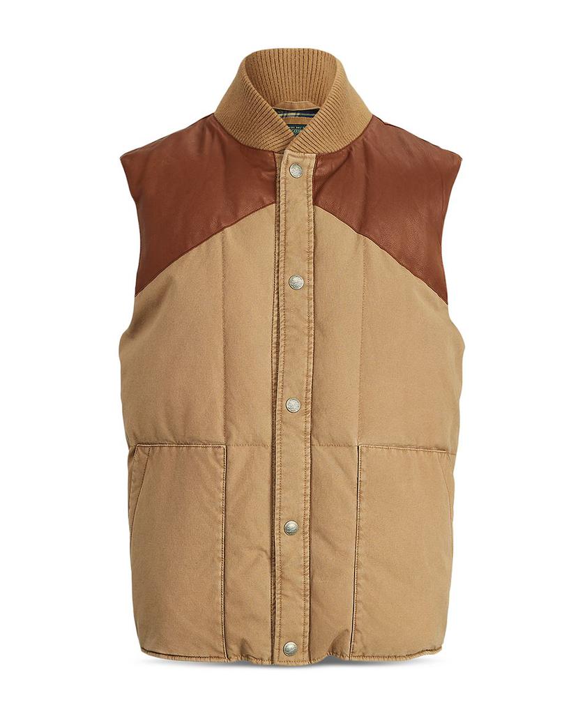 Leather Yoke Down Vest商品第7张图片规格展示