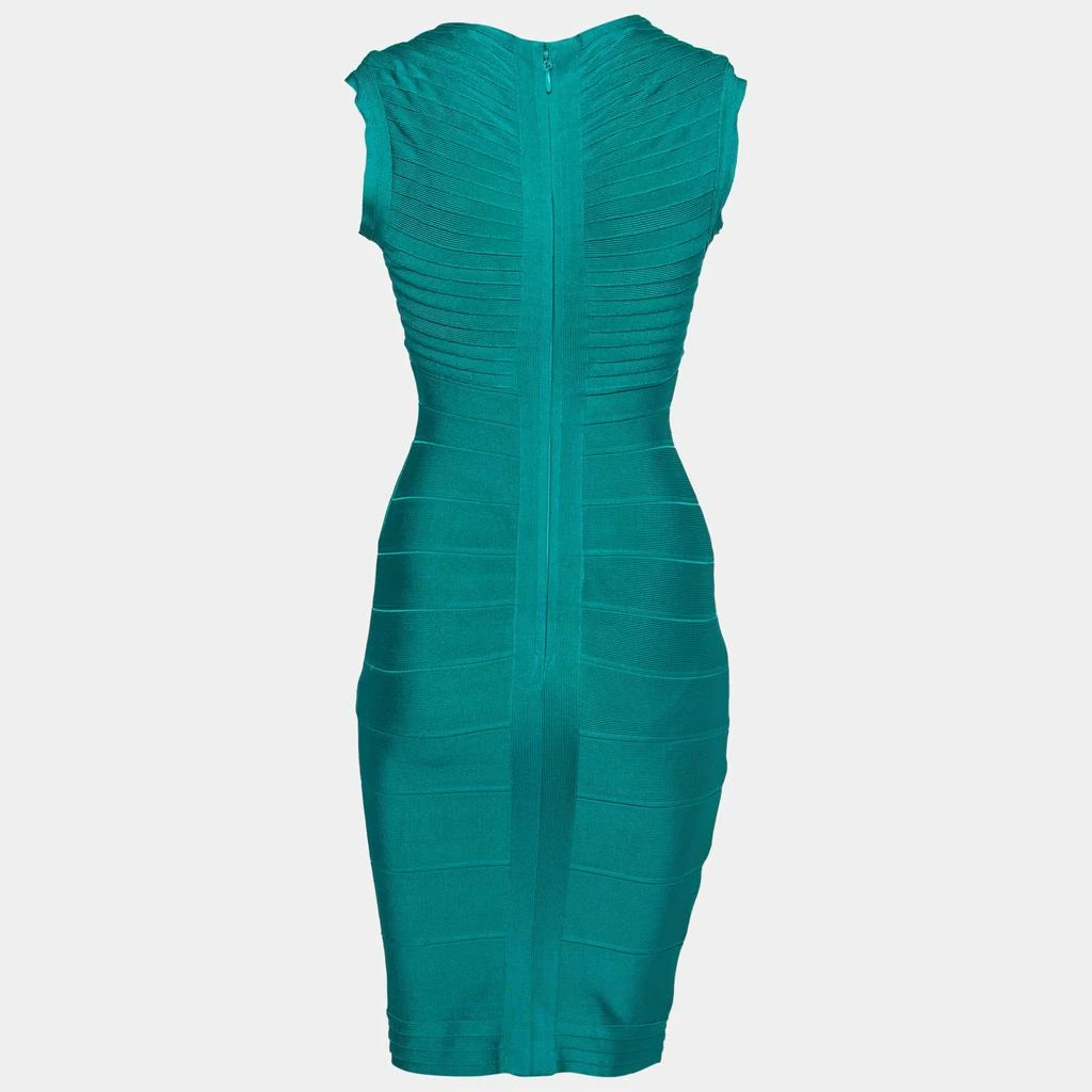 商品[二手商品] Herve Leger|Herve Leger Jade Green Sleeveless Scoop Neck Bandage Dress XS,价格¥1633,第2张图片详细描述