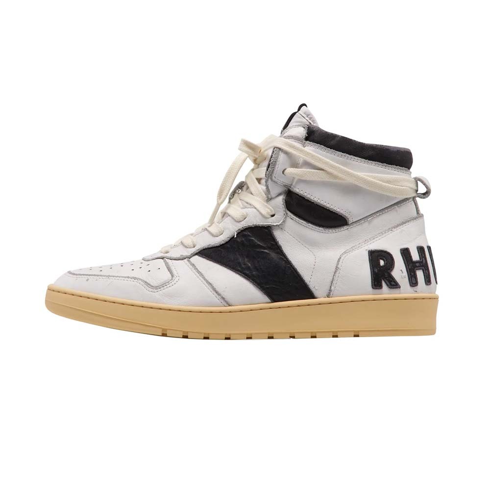 商品Rhude|RHUDE 男士白色皮革运动鞋 RHFW20FO00000001,价格¥4054,第1张图片