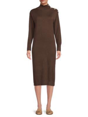 Mockneck Midi Sweater Dress商品第1张图片规格展示