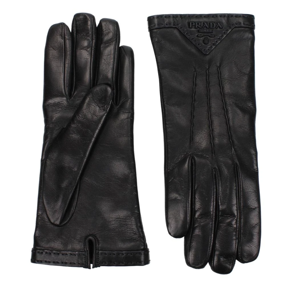 商品Prada|Prada Black Leather Gloves,价格¥5008,第1张图片