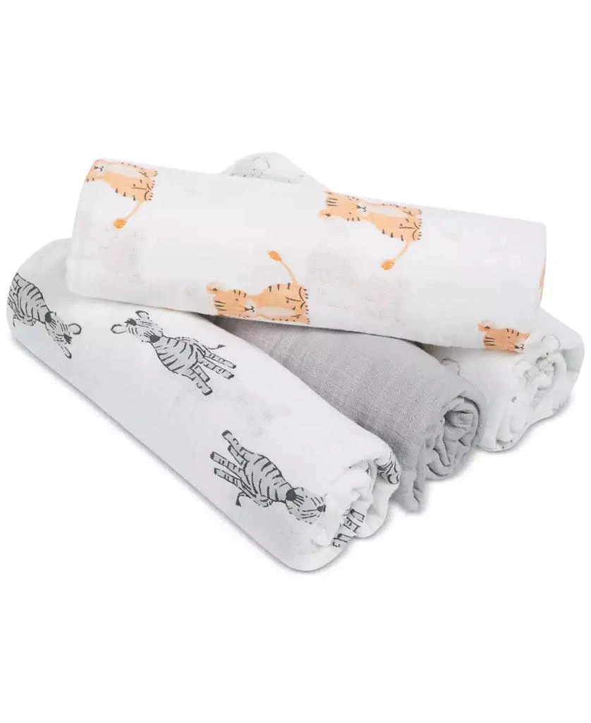 商品aden + anais|Baby Boys or Baby Girls Animal Swaddle Blankets, Pack of 4,价格¥299,第1张图片