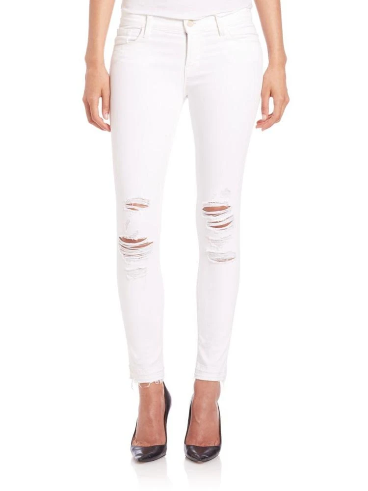 商品J Brand|9326 Distressed Low-Rise Cropped Skinny Jeans,价格¥1321,第1张图片