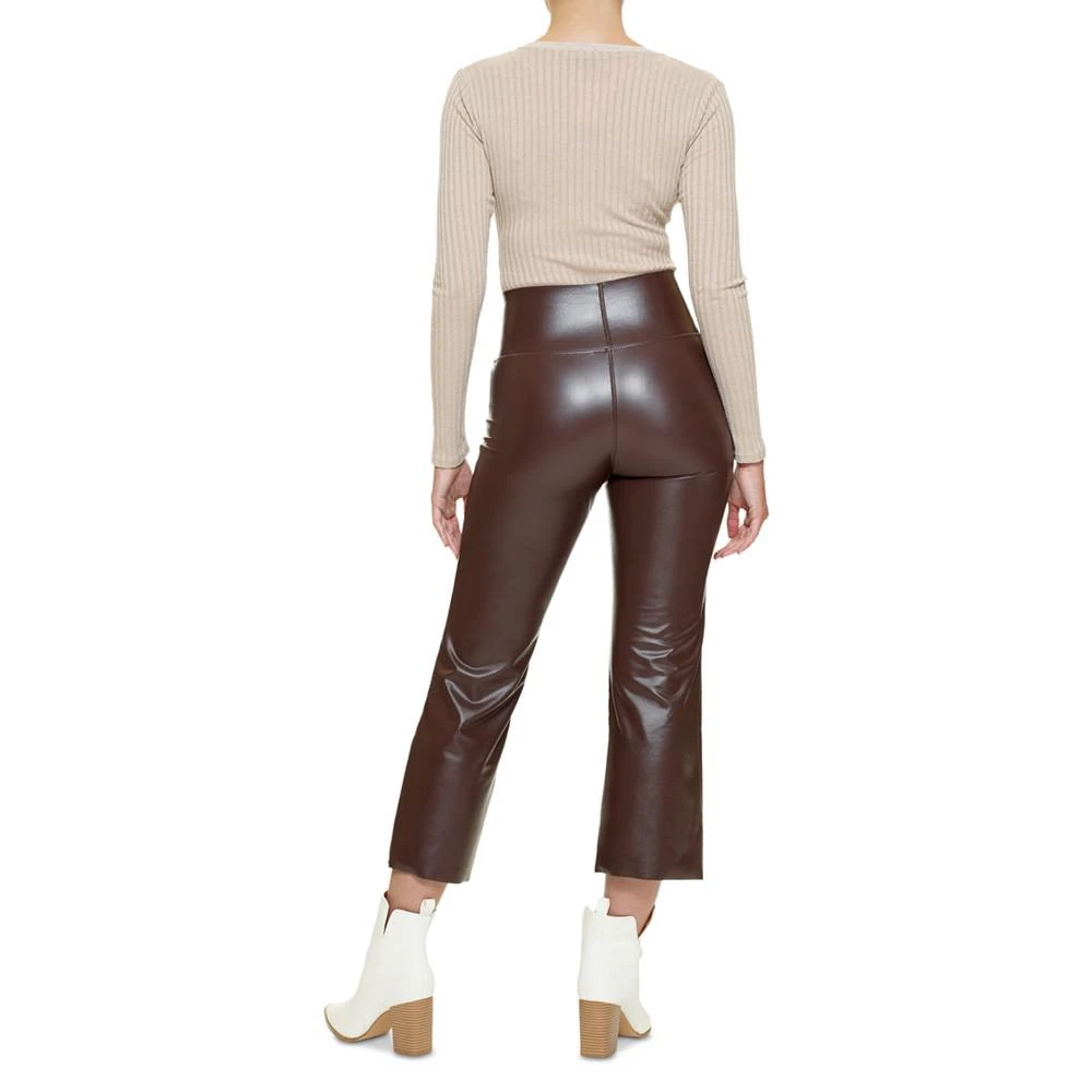 商品Hue|Women's Cropped Flared Faux-Leather Leggings,价格¥76,第2张图片详细描述