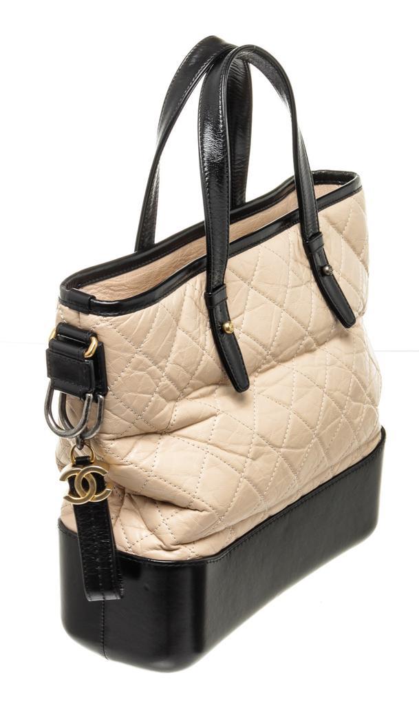 商品[二手商品] Chanel|Chanel Cream Black Leather Gabrielle Tote Bag,价格¥34887,第4张图片详细描述