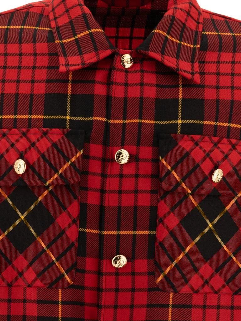 商品Alexander McQueen|Distressed Tartan Overshirt Jackets Red,价格¥6738,第3张图片详细描述