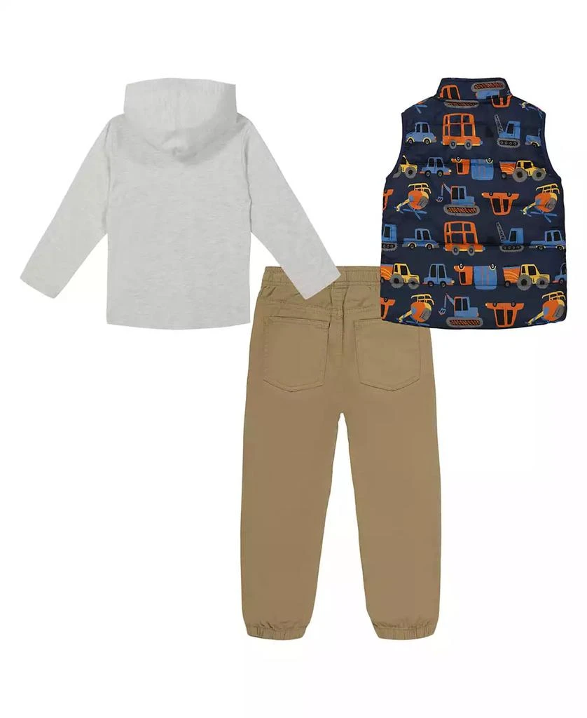 商品KIDS HEADQUARTERS|Toddler and Little Boys, Transport-Themed 3Peice Puffer Vest Twill Joggers Set,价格¥234,第2张图片详细描述