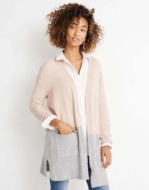 商品Madewell|Kent Colorblock Cardigan Sweater in Coziest Yarn,价格¥476,第1张图片