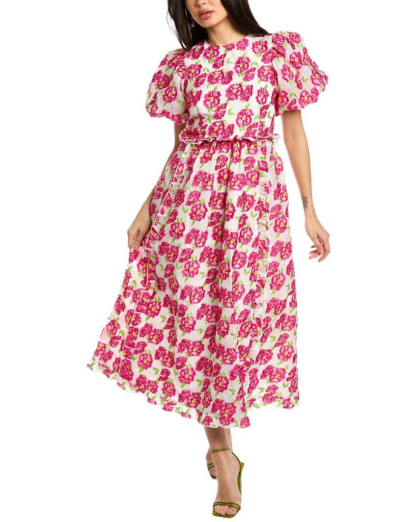 商品Sister Jane|SISTER JANE Scallop Shore Jacquard Midi Dress,价格¥521,第1张图片