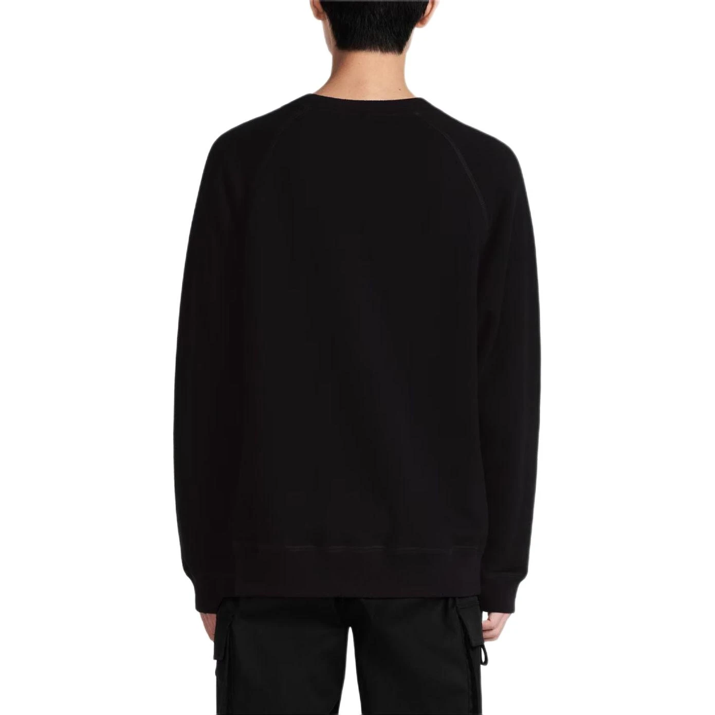 商品[国内直发] Dior|迪奥 SS24 品牌Logo字母刺绣罗纹圆领宽松长袖卫衣 男款 黑色,价格¥11846,第5张图片详细描述