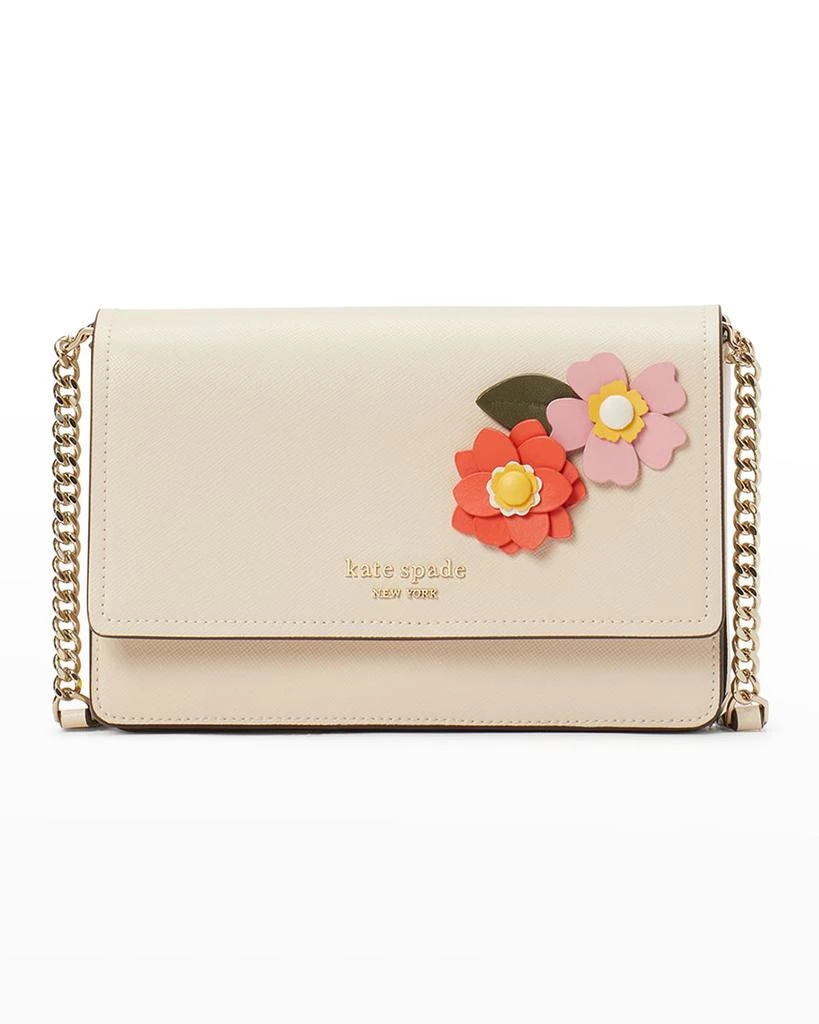 商品Kate Spade|flower flap leather chain wallet,价格¥1010,第1张图片