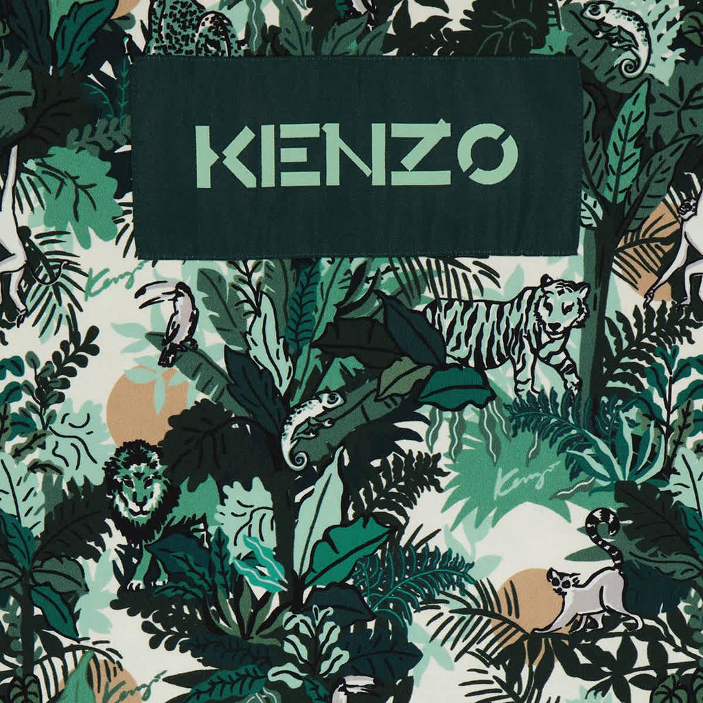 Kenzo Kids Off White / Green Jungle T-shirt, Size 6Y商品第3张图片规格展示