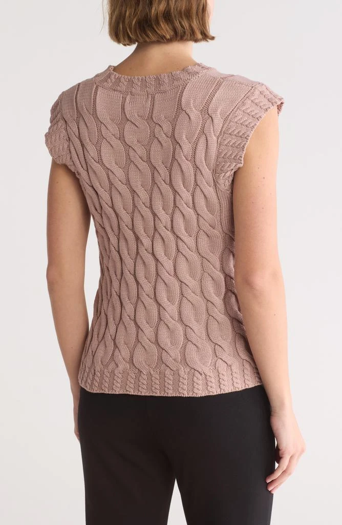 商品ELIE ELIE TAHARI|Cap Sleeve Cable Stitch Sweater,价格¥122,第2张图片详细描述