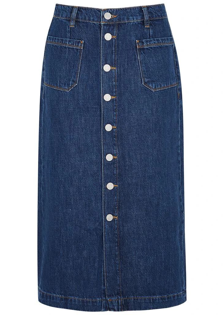 商品FRAME|Le Bardot dark blue denim midi skirt,价格¥630,第1张图片