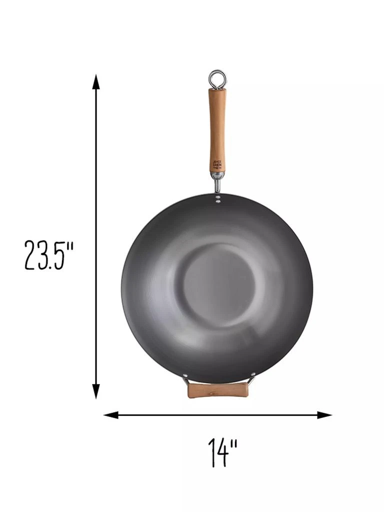 Joyce Chen Classic 14'' Uncoated Carbon Steel Flat Bottom Wok 4-Piece Set 商品