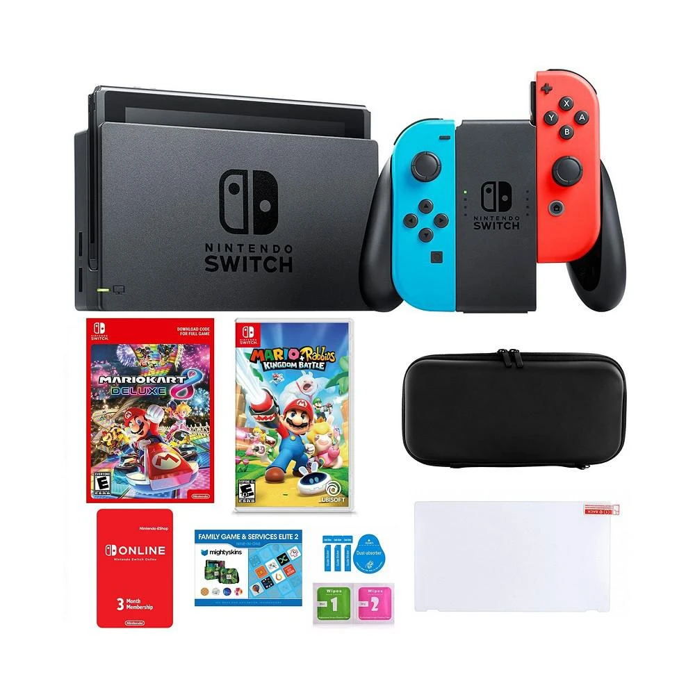 商品Nintendo|Switch Mario Kart 8 Bundle w/ Mario Rabbids, Acc & Voucher,价格¥3666,第1张图片