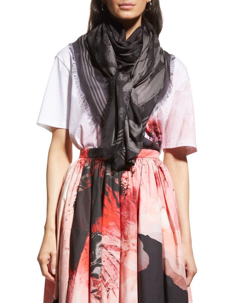 商品Alexander McQueen|Graffiti Logo Skull Biker Scarf,价格¥1916,第1张图片