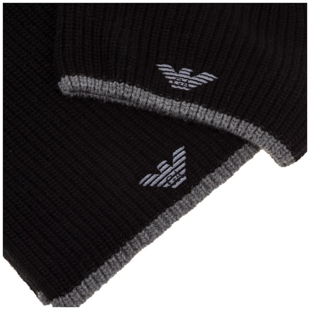 商品Emporio Armani|Emporio Armani Logo Embroidered Beanie Scarf Set,价格¥1008,第3张图片详细描述