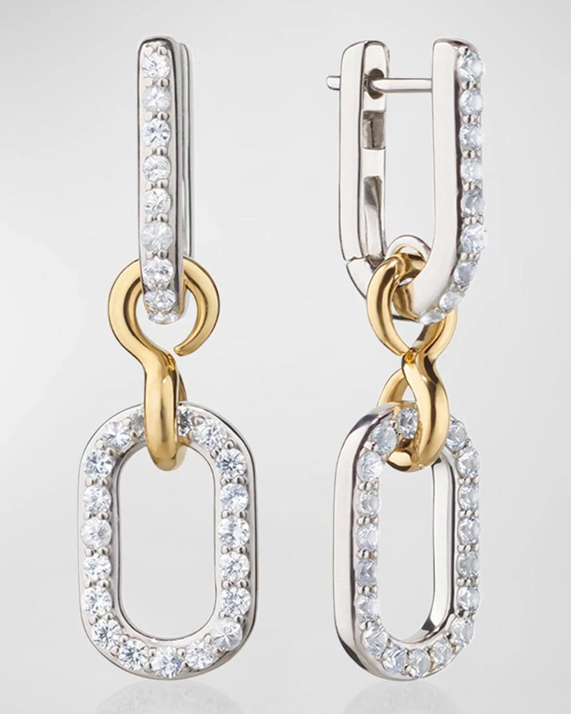 商品Monica Rich Kosann|18K Gold and Sterling Silver Infinity Earrings with White Sapphire,价格¥9144,第1张图片详细描述