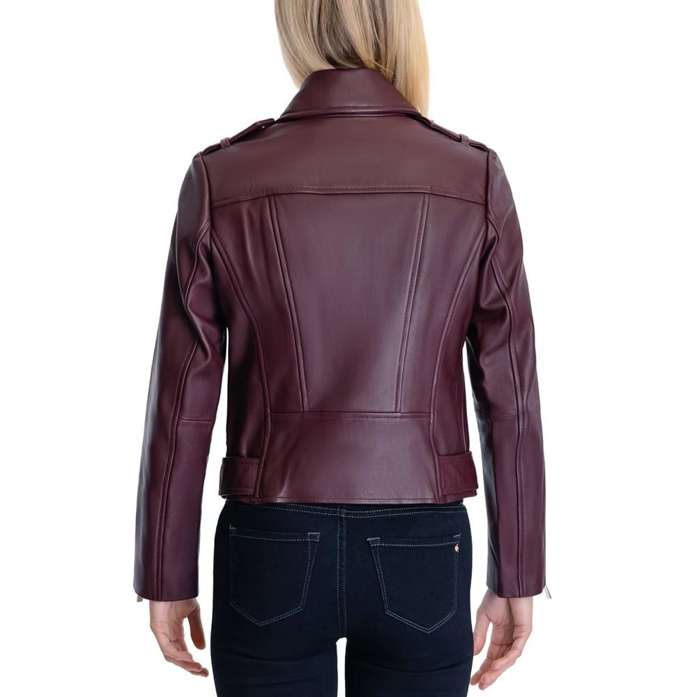 Women's Belted Leather Moto Coat, Created for Macy's 商品