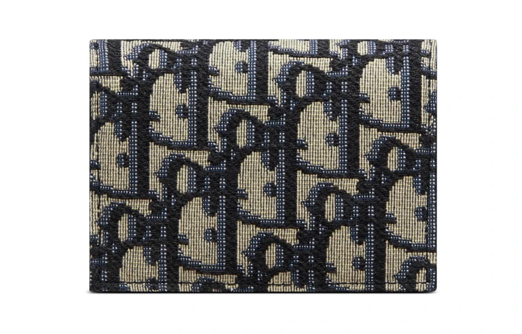 商品[国内直发] Dior|迪奥 满印Logo经典刺绣老花字母满印 织物 卡片套卡包 男女同款 牛仔蓝色,价格¥5274,第4张图片详细描述