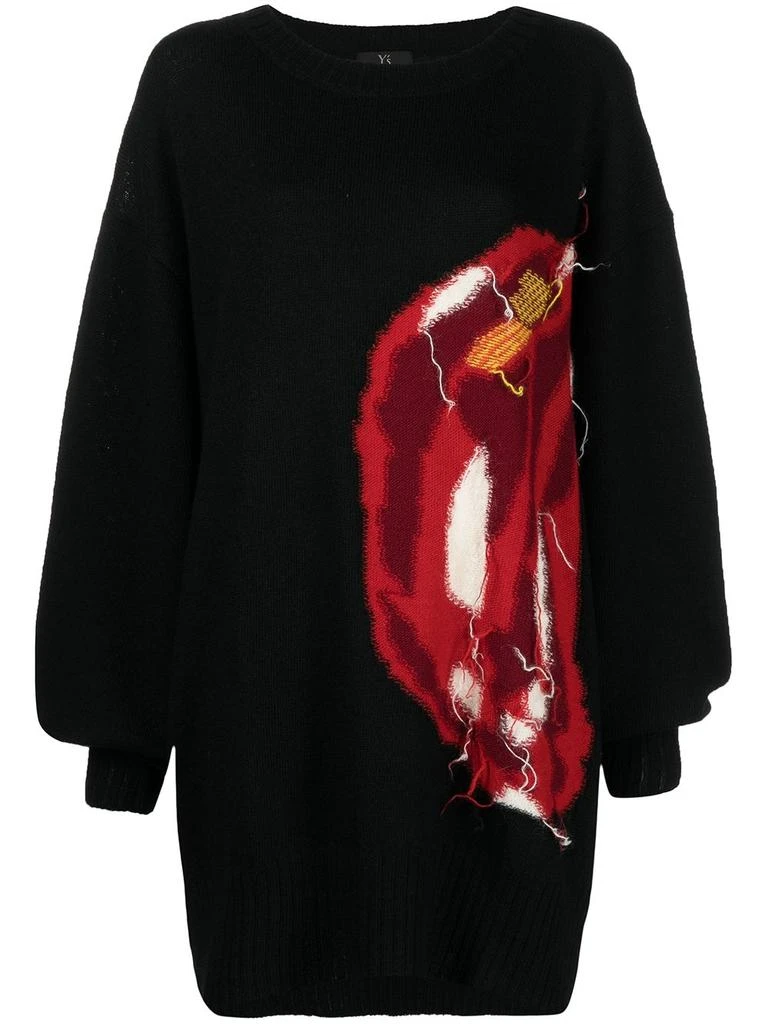 商品YOHJI YAMAMOTO|Y'S WOMEN CAMELLIA OVERSIZED KNIT PULLOVER,价格¥4034,第1张图片