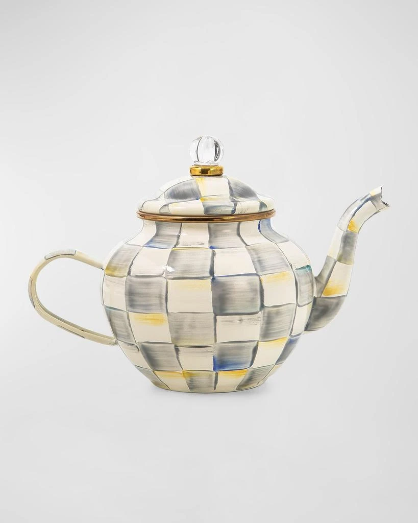 商品MacKenzie-Childs|32 oz. Sterling Check Enamel Teapot,价格¥1009,第1张图片