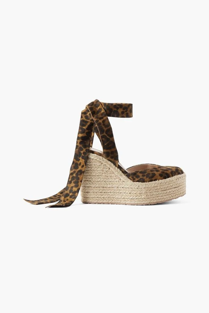 商品Gianvito Rossi|70 leopard-print suede wedge espadrilles,价格¥2684,第1张图片