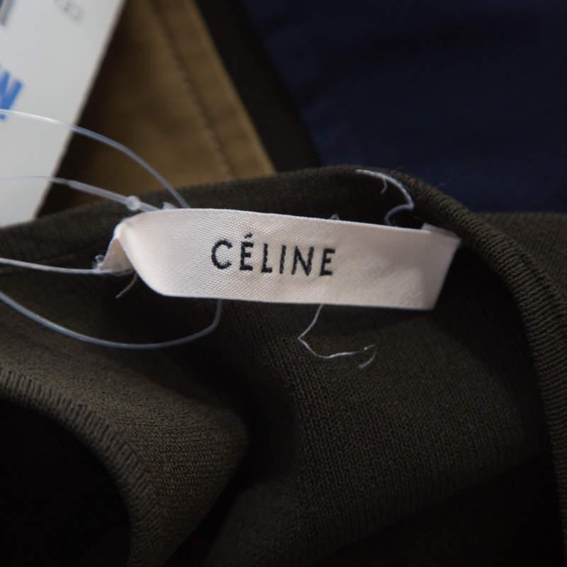 Celine Olive Green Knit Satin Belt Trim  Racer Back Tank Top S商品第5张图片规格展示