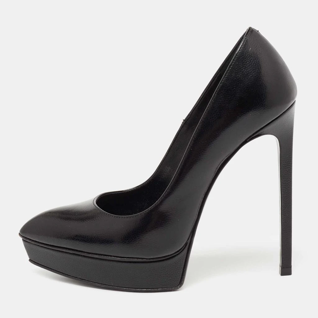 商品[二手商品] Yves Saint Laurent|Saint Laurent Black Leather Janis Pointed Toe Platform Pumps Size 36,价格¥2544,第1张图片