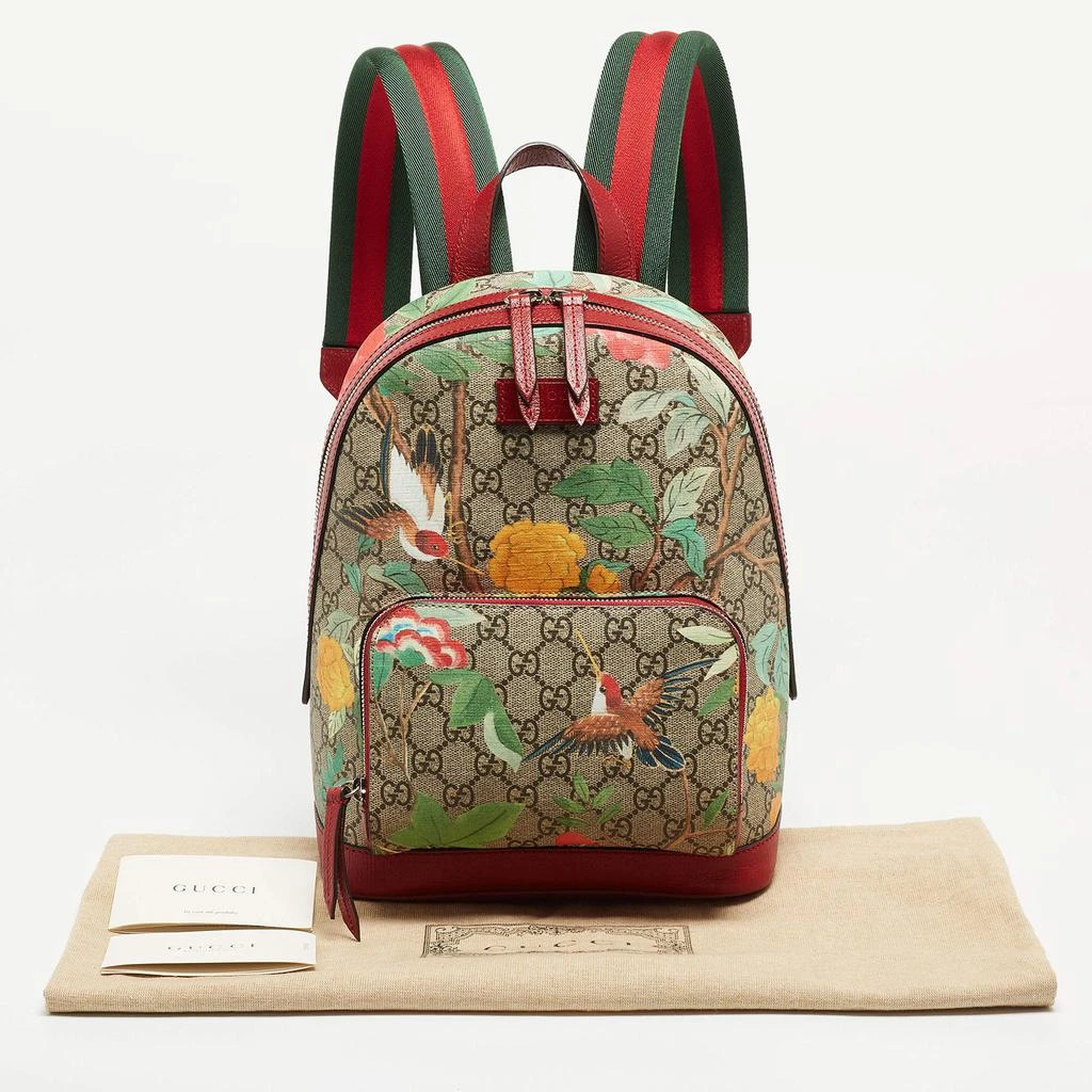 Gucci Red/Beige/GG Supreme Canvas and Leather Small Tian Print Backpack 商品