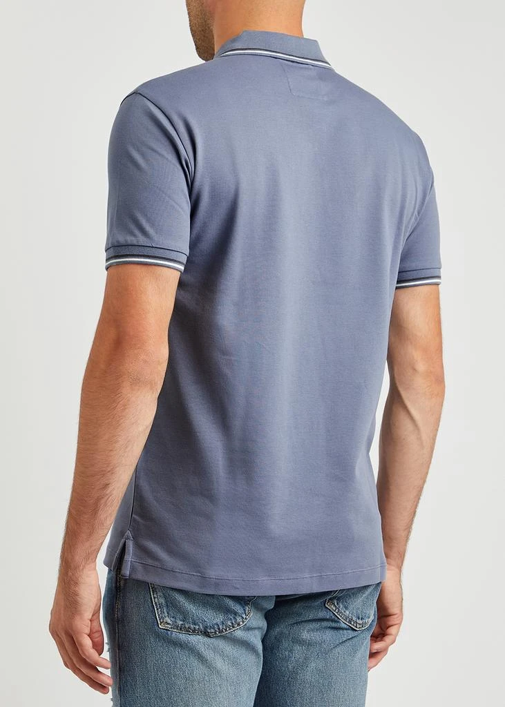 商品Emporio Armani|Blue stretch-cotton polo shirt,价格¥933,第3张图片详细描述