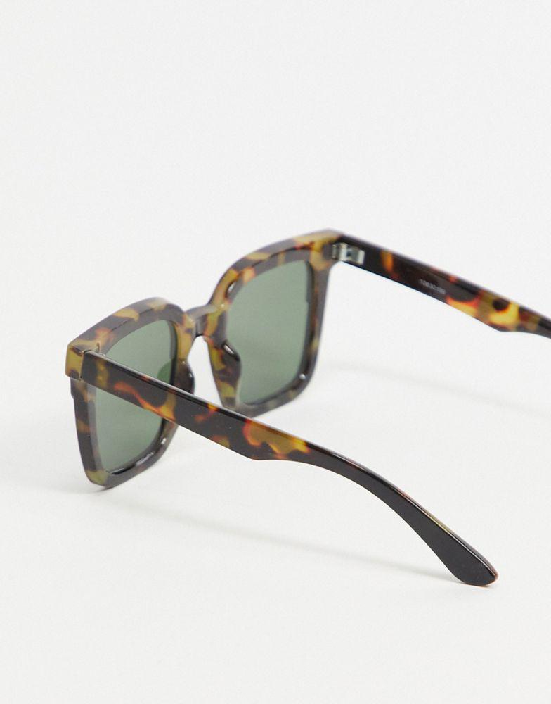 ASOS DESIGN frame square sunglasses with tort blocking - BROWN商品第2张图片规格展示