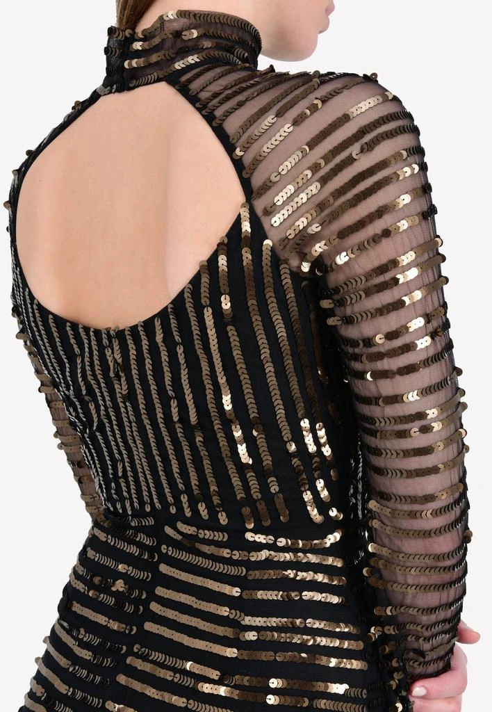 商品RACHEL GILBERT|Tuulia Sequined High Neck Gown,价格¥7018,第4张图片详细描述