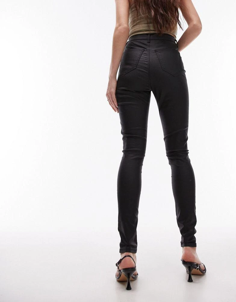 商品Topshop|Topshop high rise Joni jeans in coated black,价格¥271,第4张图片详细描述