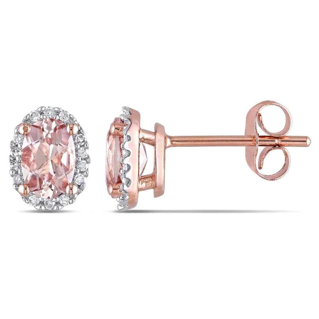商品Delmar|10k Rose Gold Morganite and Diamond  Earrings,价格¥2863,第1张图片