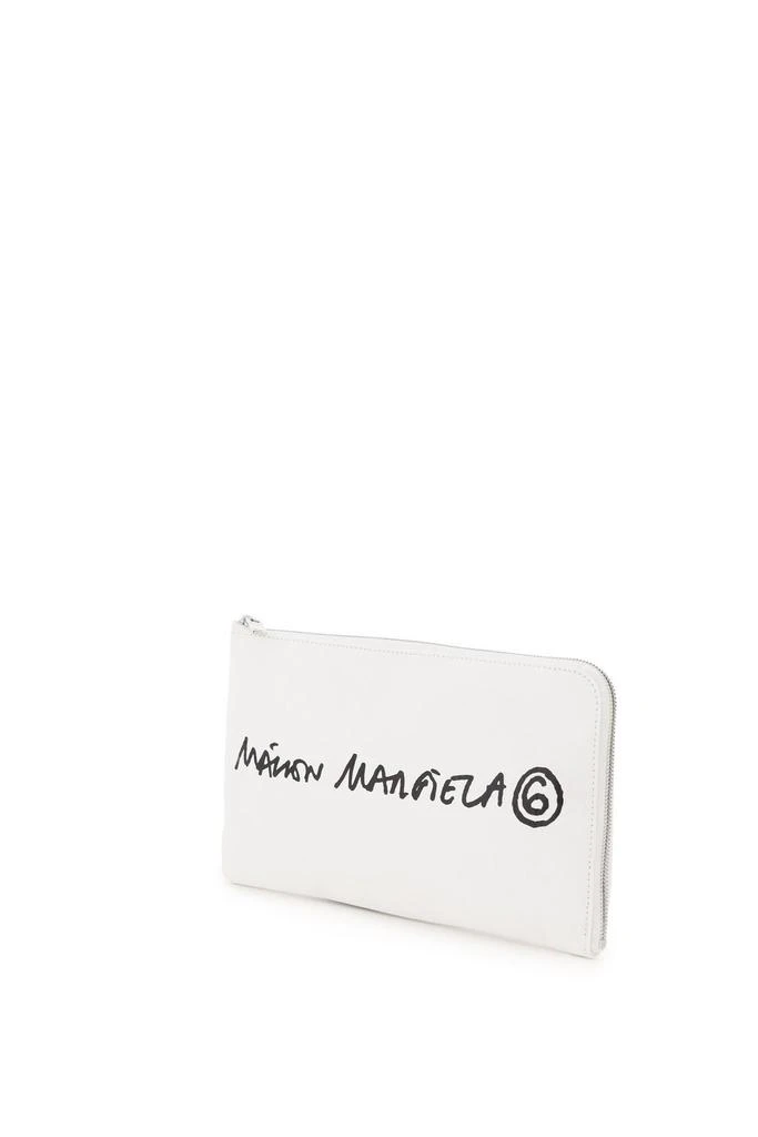 商品MAISON MARGIELA|MM6 Maison Margiela Logo Zipped Clutch Bag,价格¥1584,第3张图片详细描述