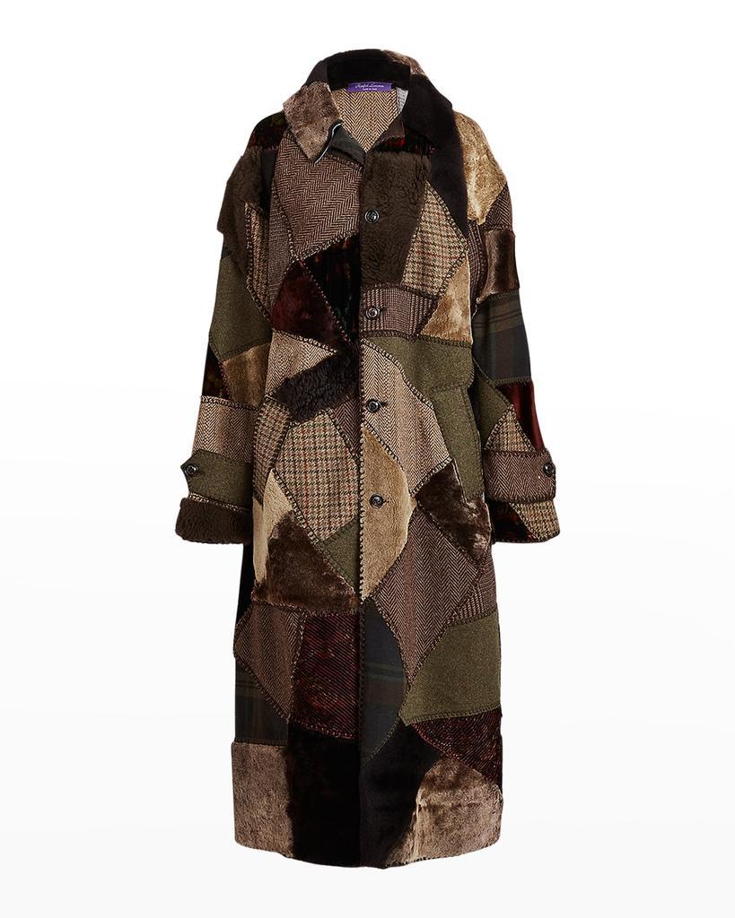 商品Ralph Lauren|Harmon Patchwork Lamb Shearling Coat,价格¥74499,第4张图片详细描述