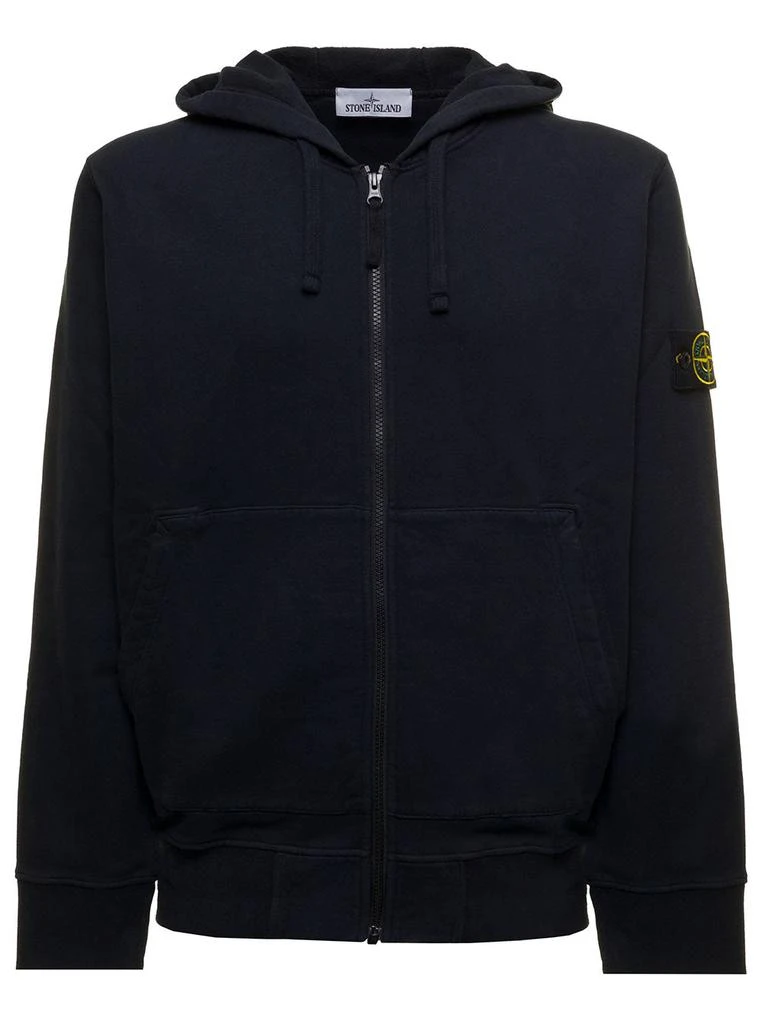 商品Stone Island|Blue Cotton Hoodie with Logo patch Stone Island Man,价格¥2120,第1张图片