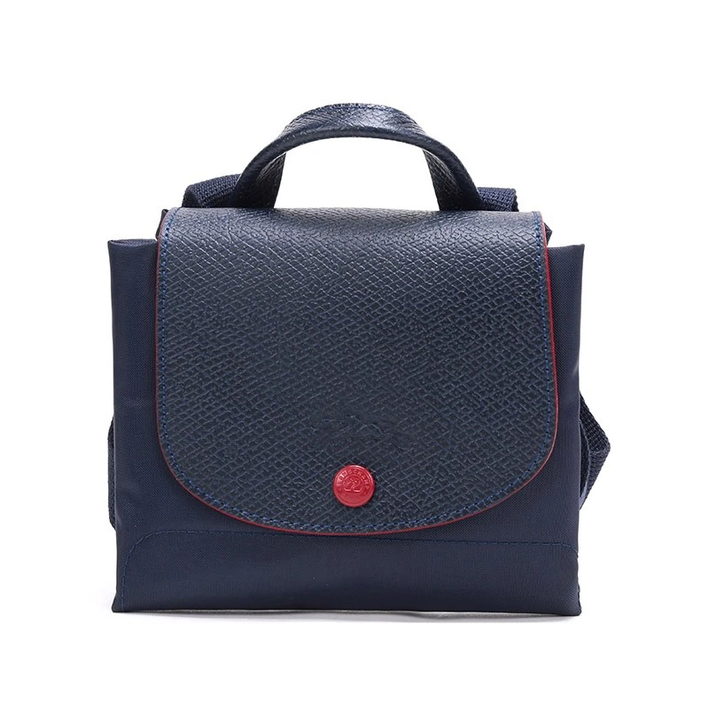 LONGCHAMP 女士海军蓝色翻盖拉链红色刺绣奔马徽标双肩包 1699619-556 商品