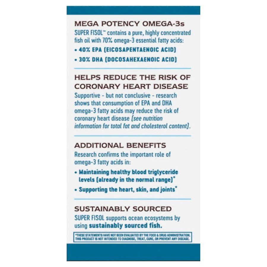 商品Nature's Way|Super Fisol Enteric-Coated Fish Oil Softgels,价格¥353,第2张图片详细描述