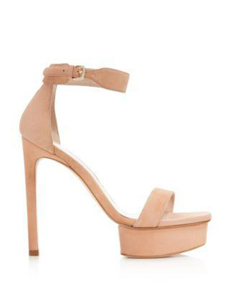 商品Stuart Weitzman|Women's Backupplat Suede Platform High-Heel Sandals,价格¥2043,第2张图片详细描述