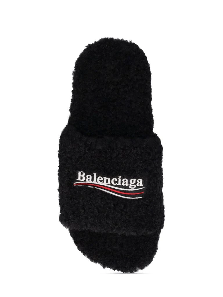 商品Balenciaga|Political Logo Furry Slide Sandals,价格¥5540,第5张图片详细描述