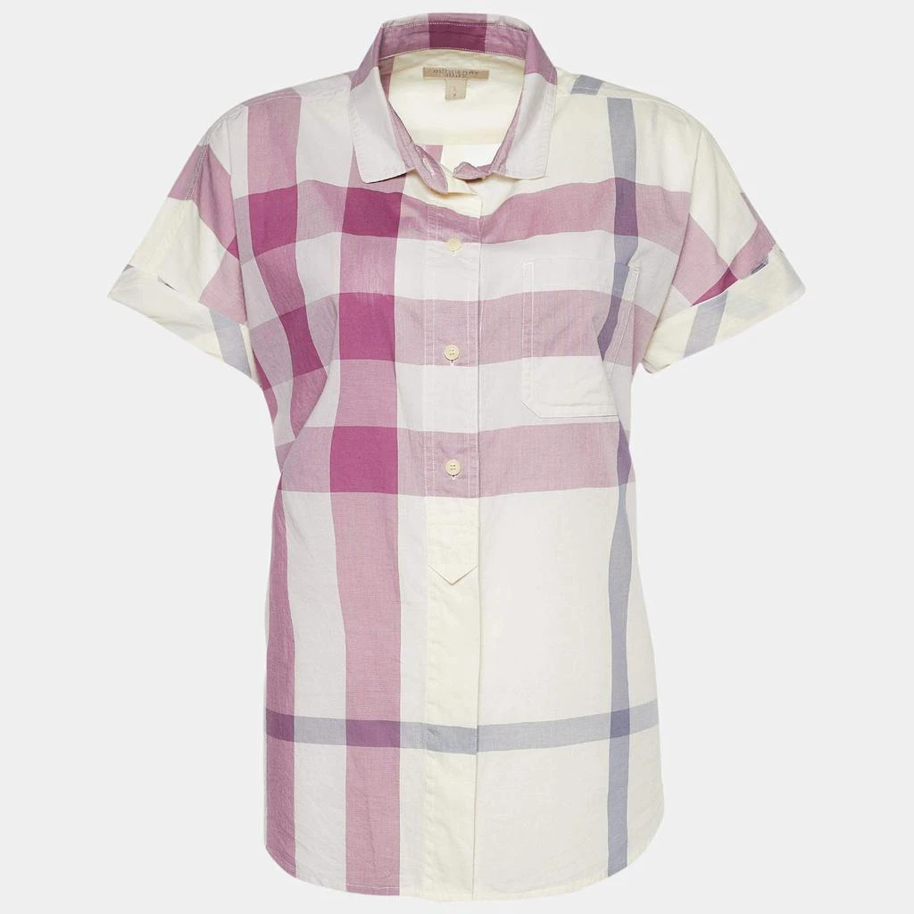 商品[二手商品] Burberry|Burberry Brit Mauve Exploded Check Print Cotton Button Front Shirt S,价格¥1023,第1张图片