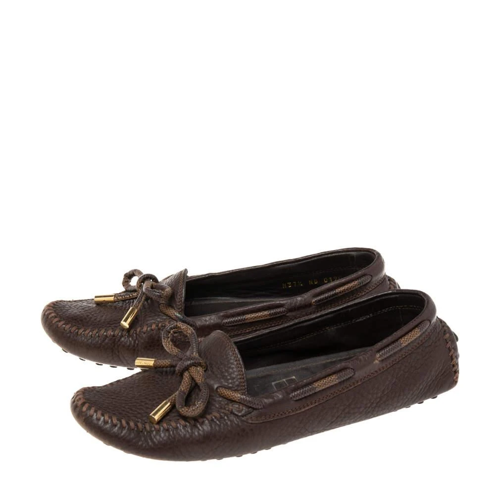 商品[二手商品] Louis Vuitton|Louis Vuitton Brown Leather Arizona Bow Loafers Size 37.5,价格¥2699,第4张图片详细描述