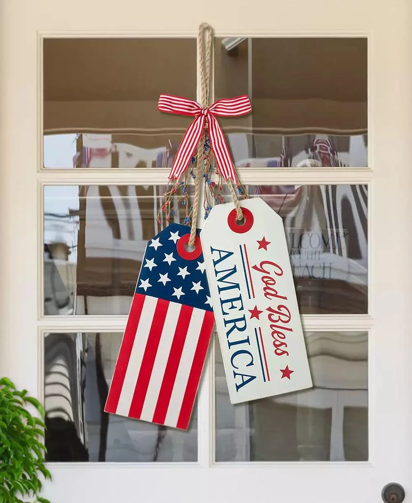 商品Glitzhome|Wooden Patriotic or Americana Doorknob Hanging Decor, 19.5",价格¥148,第5张图片详细描述