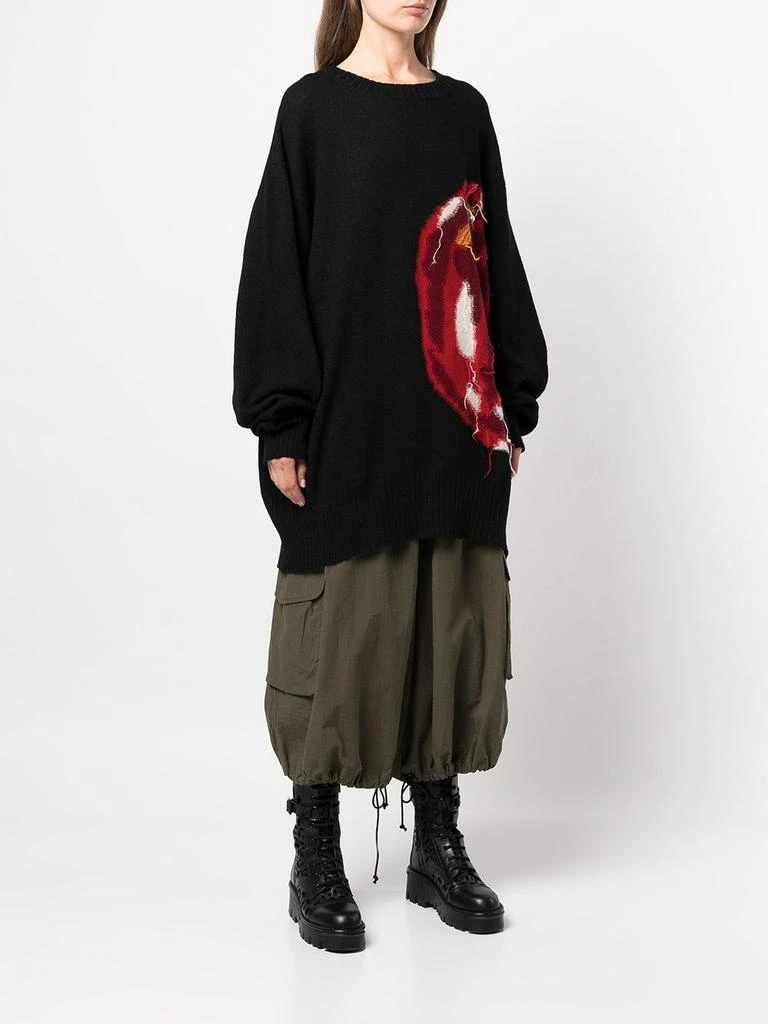 商品YOHJI YAMAMOTO|Y'S WOMEN CAMELLIA OVERSIZED KNIT PULLOVER,价格¥4034,第4张图片详细描述