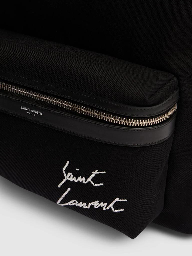 商品Yves Saint Laurent|Embroidered Detail Canvas Backpack,价格¥11157,第3张图片详细描述