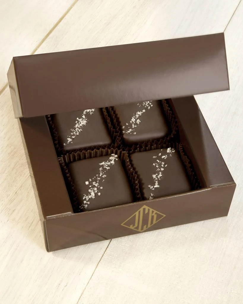 商品John Kelly Chocolates|4-Piece Dark Chocolate With French Grey Sea Salt Truffle Fudge Bites,价格¥164,第1张图片