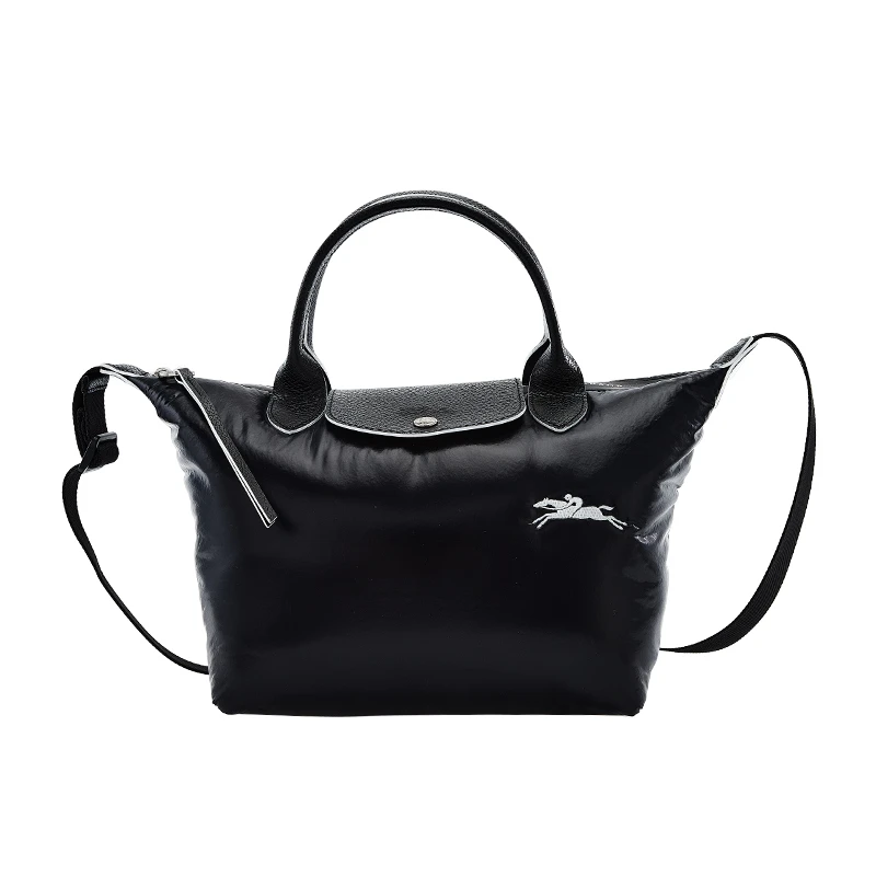 商品[国内直发] Longchamp|珑骧斜挎饺子包LONGCHAMP 奢侈品女士黑色空气棉手提单肩斜挎包礼物送女友L1512 HYA 001,价格¥530,第1张图片